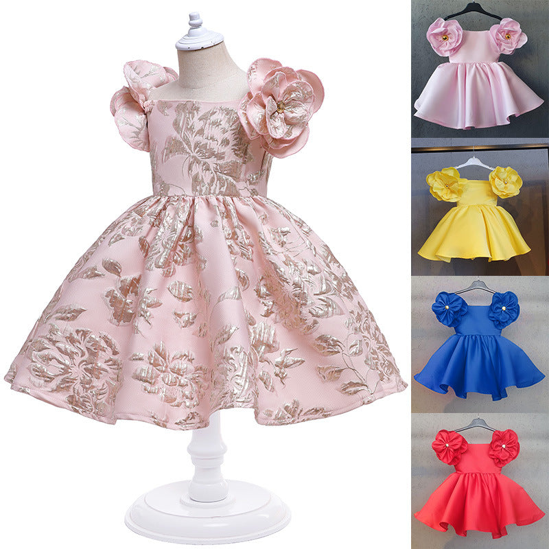 Elevate Your Little Girl's Wardrobe with Our Jacquard Embroidered Dress